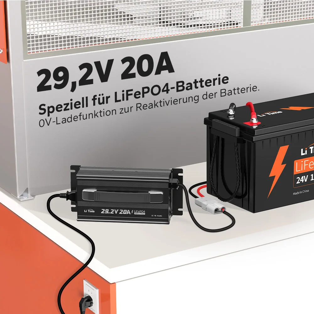 LiTime 29,2V 20A Ladegerät für 24V LiFePO4 Lithiumbatterie — фото 5