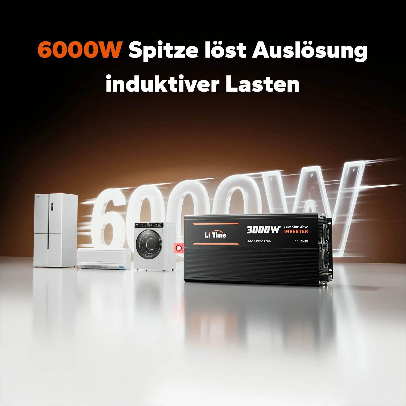 LiTime 3000W Pure Sine Wave Inverter 12V DC to 230V AC Converter — фото 8