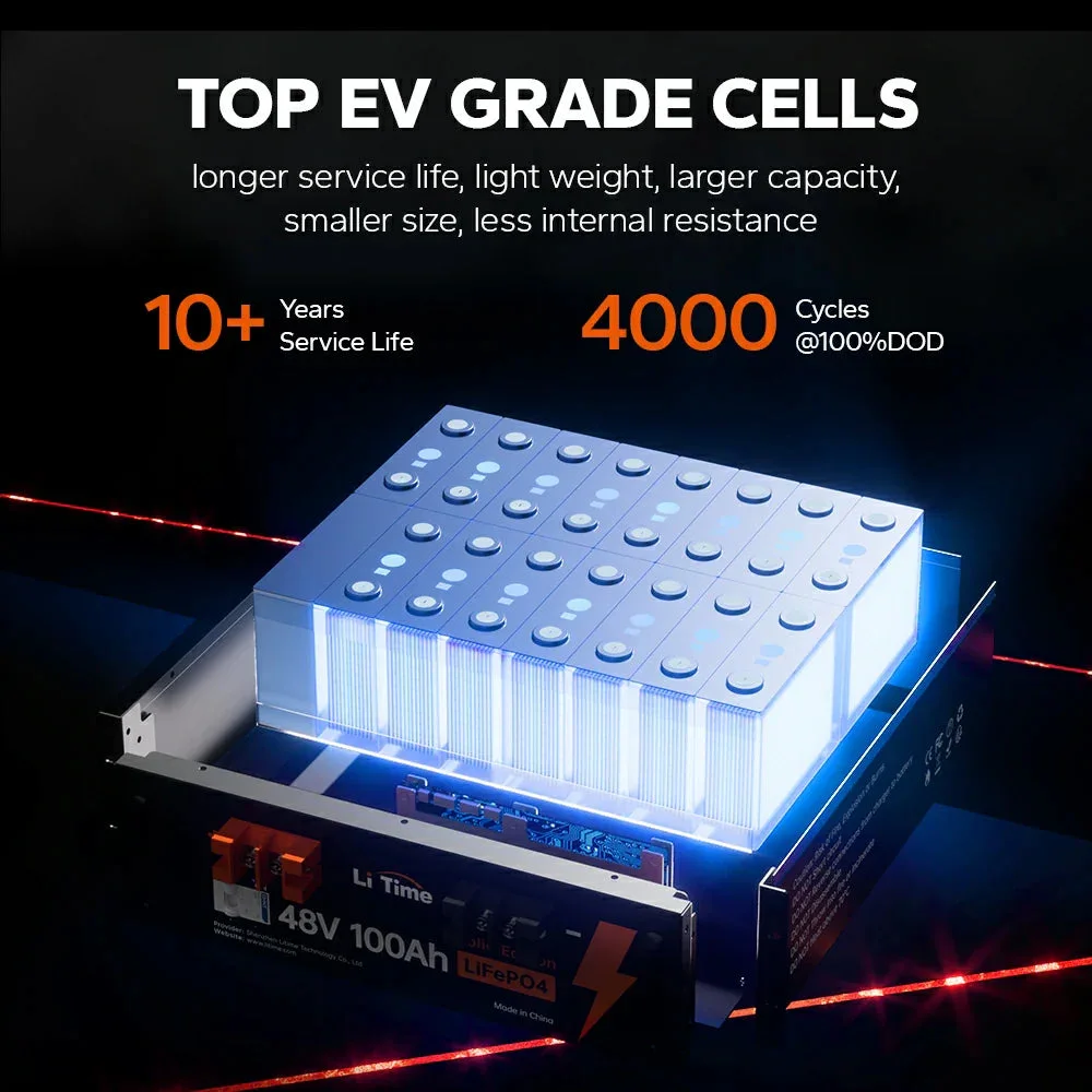 LiTime 48V 100Ah LiFePO4 Deep-Cycle-Lithiumbatterie — фото 7